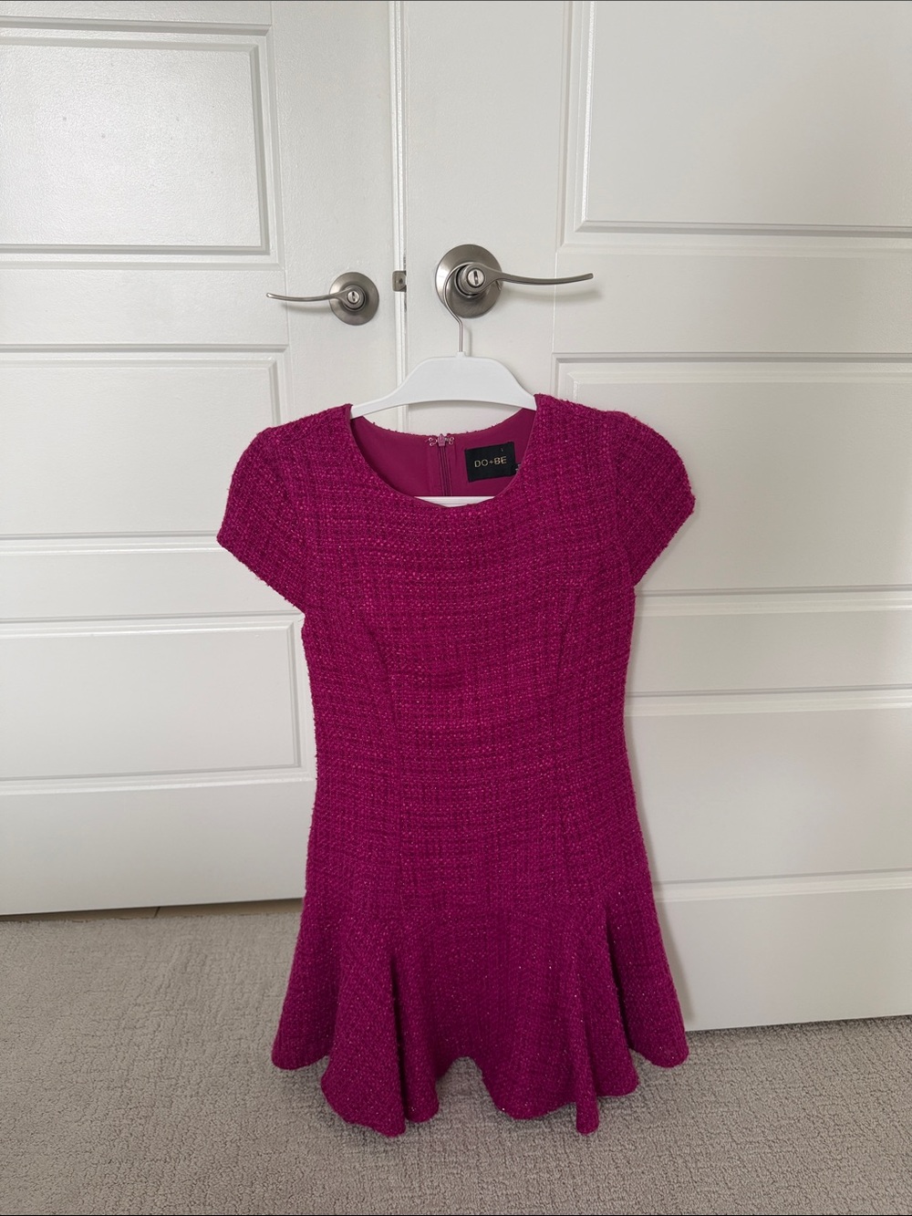 DO+BE Fuchsia Textured Fit & Flare Mini Dress